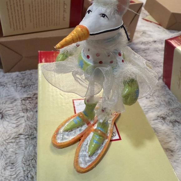 Krinkles Department 56 Festive Snowdog girl Ornament in Green and Blue - Picture 2 of 4